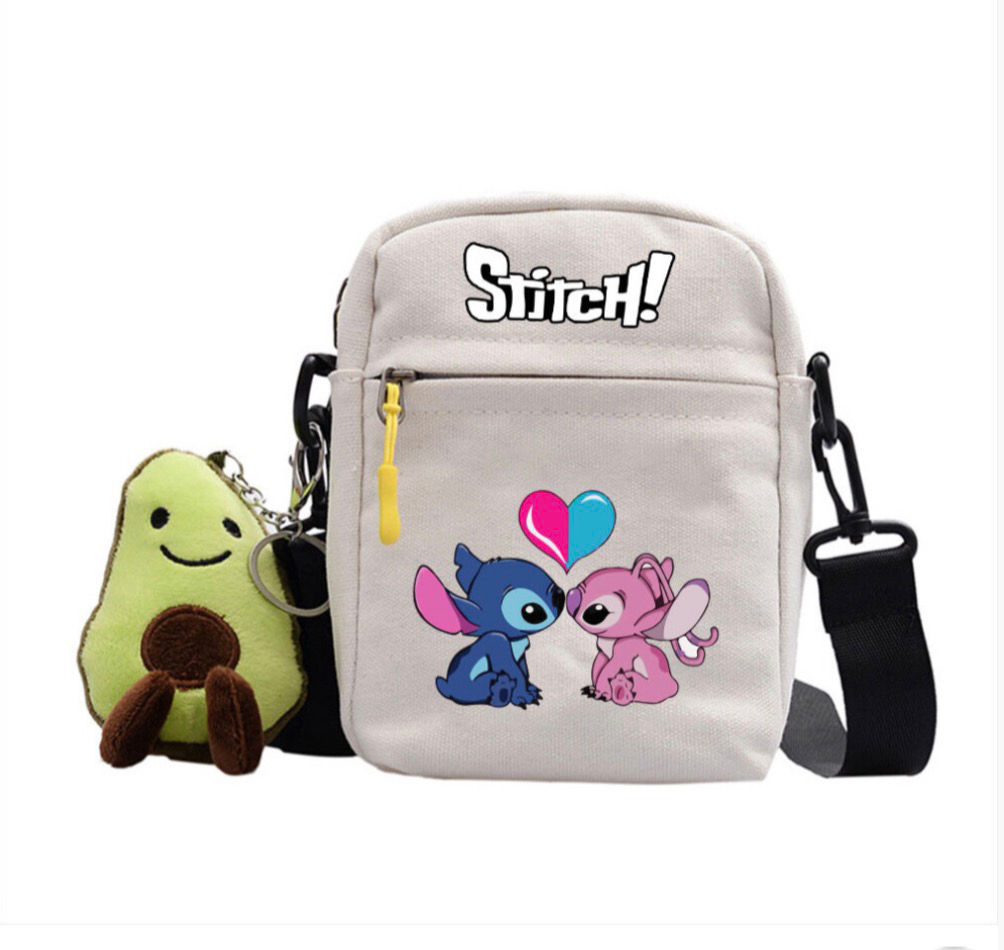 Kissing Character Shoulder Bag Crossbody Bag - Beige