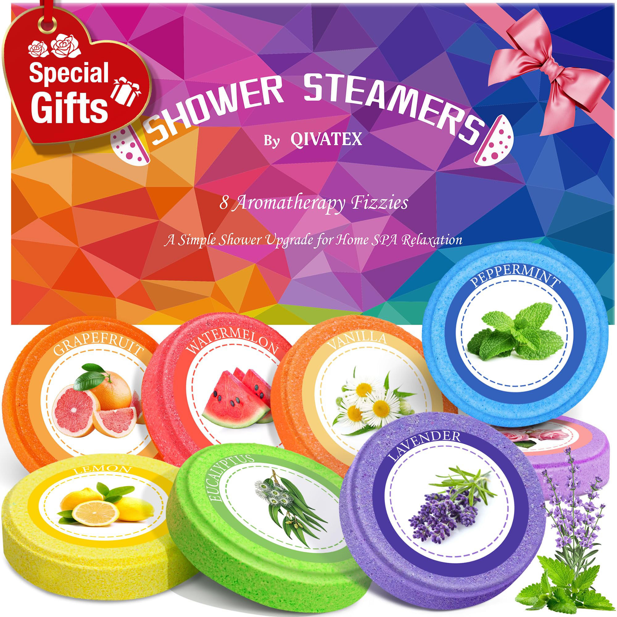 8 Piece Aromatherapy Shower Steamers Gift Set – 8 Scents