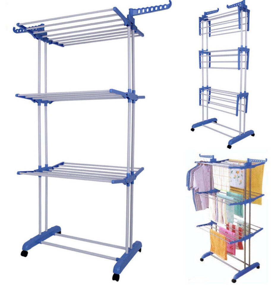 Thumbnail:     Extra Large 3-Tier Foldable Clothes Airer – Indoor & Outdoor Laundry Drying 