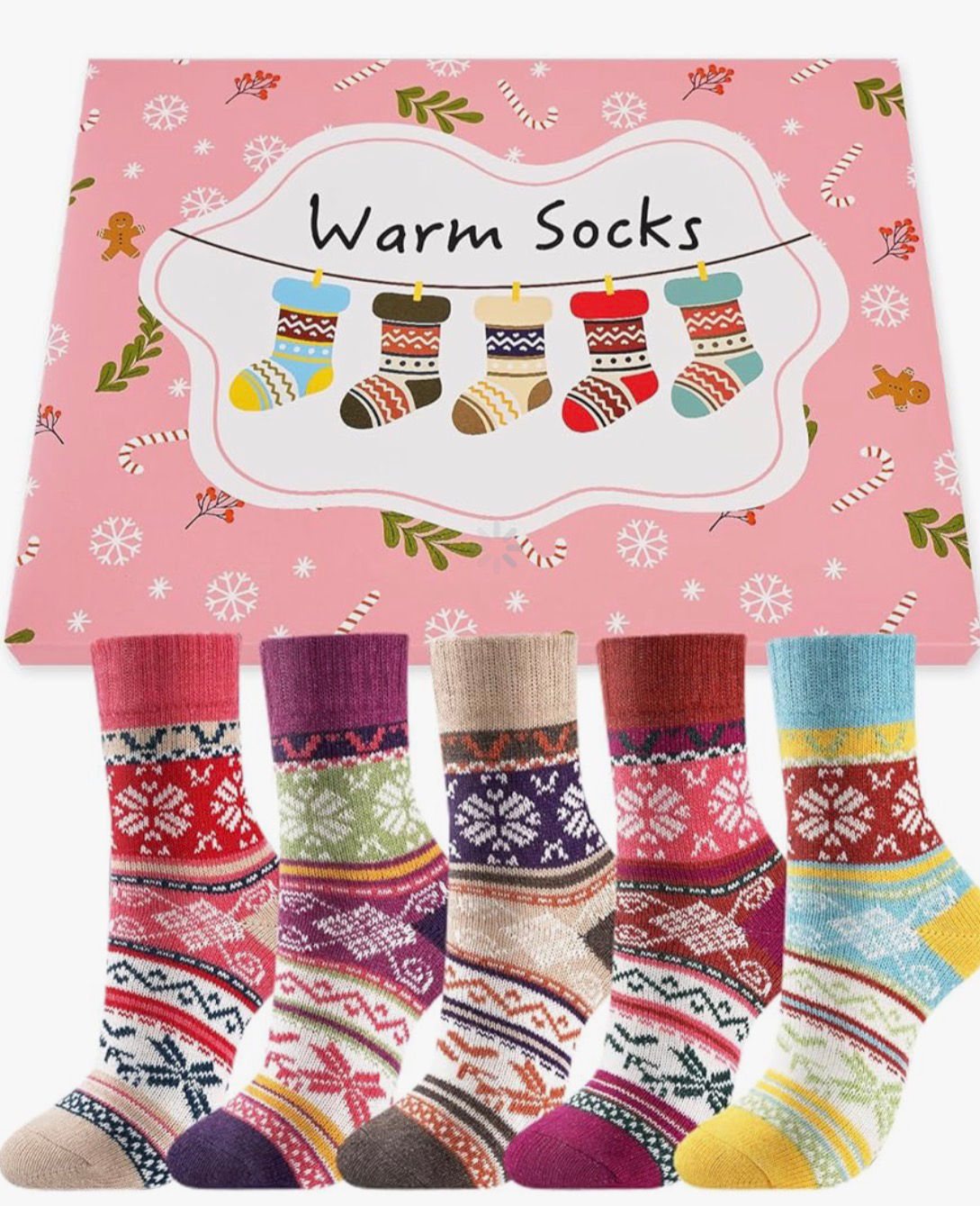 Women’s Wool Blend Thermal Socks – Warm Winter Crew Socks UK 4–8