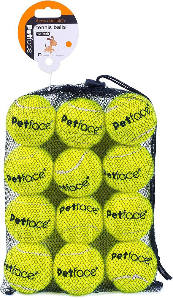 Dog Tennis Balls Pack of 12 Durable Fetch Balls for Outdoor Play & Exercise