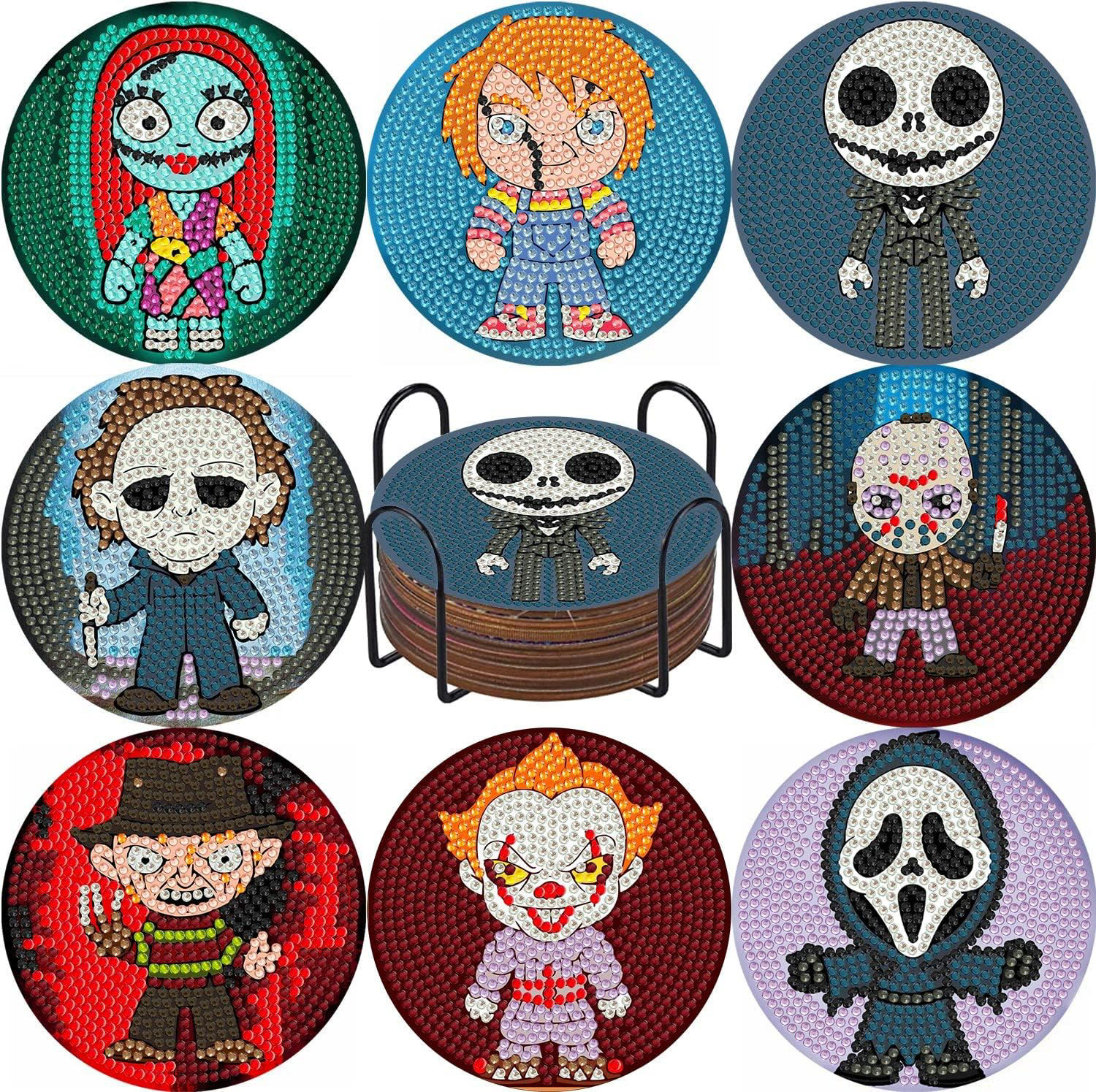Halloween Diamond Painting Coasters – 8 Piece Set