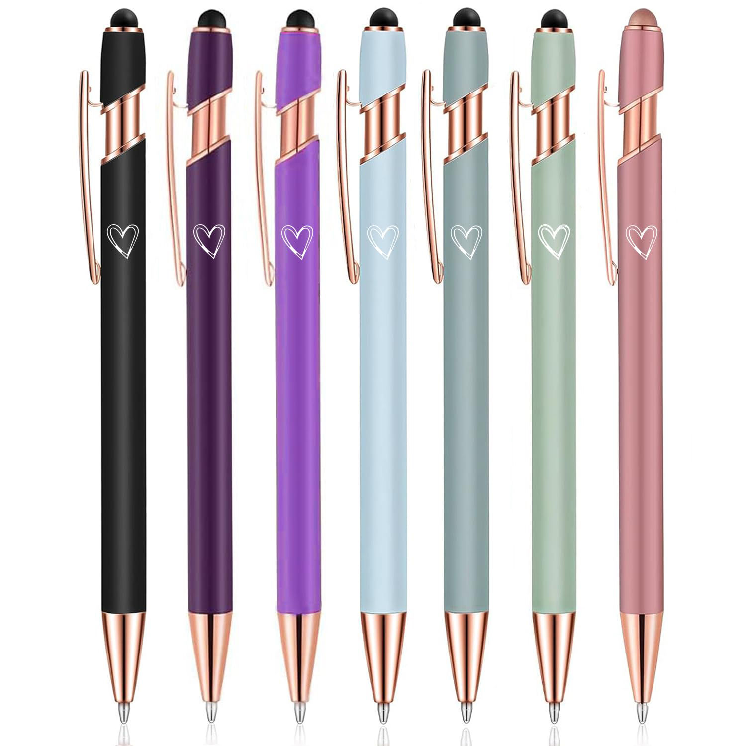 2-in-1 Ballpoint Pens with Stylus Tip – 7 Pack