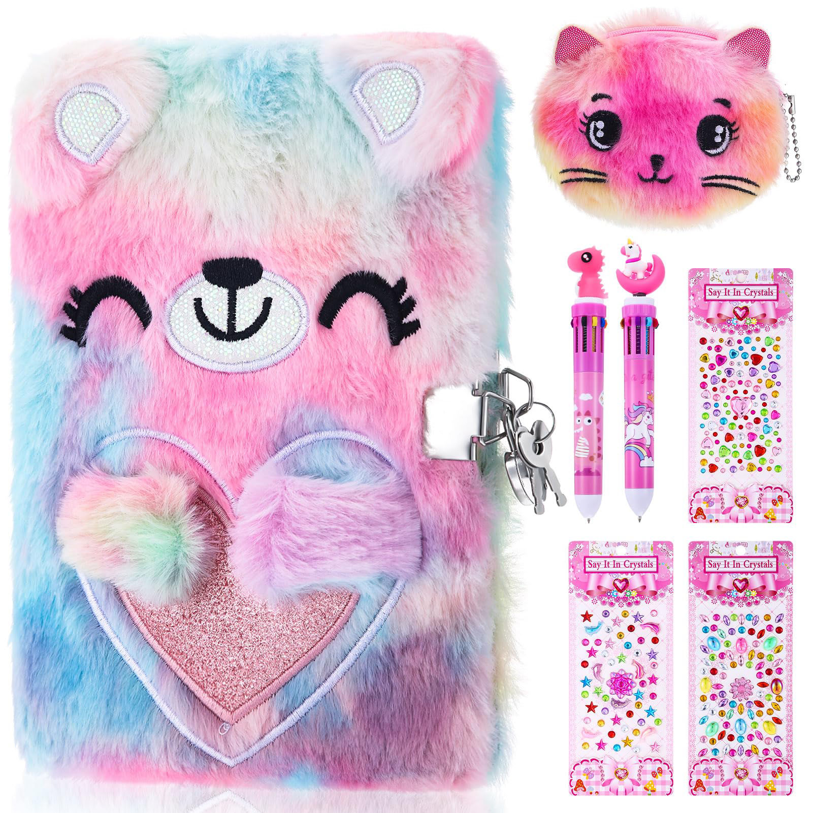 Girls Plush Secret Diary with Lock & Pen – Unicorn Journal Gift Set