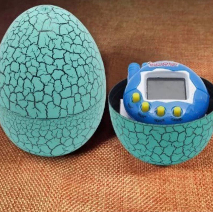 Blue Virtual Pet Keyring – Electronic Interactive Egg Pet Retro Gaming Toy