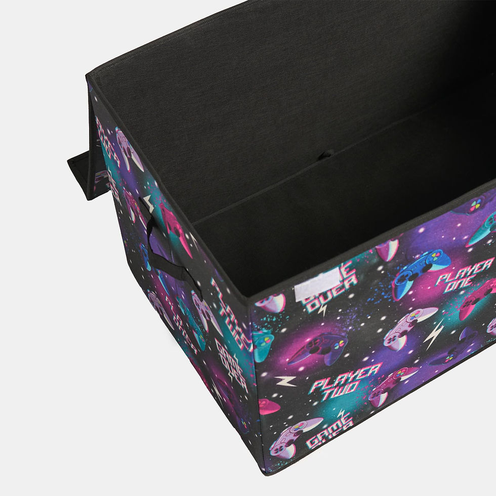 Thumbnail: Neon Gaming Foldable Storage Box with Lid – Large Fabric Storage Organiser