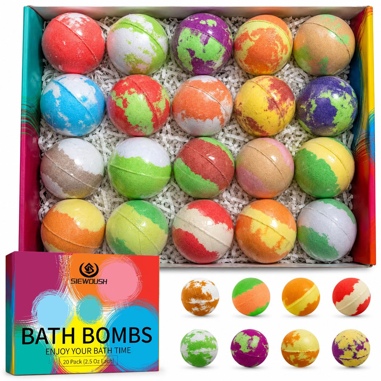 20 Piece Kids Bath Bomb Gift Set – Fruity & Fun Scents