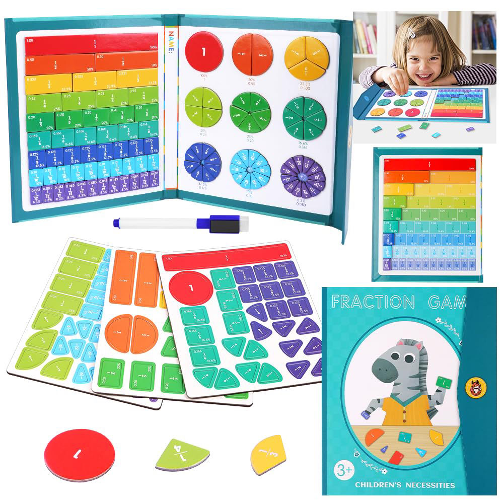 Magnetic Fraction Puzzle for Kids – Educational Montessori Maths Set