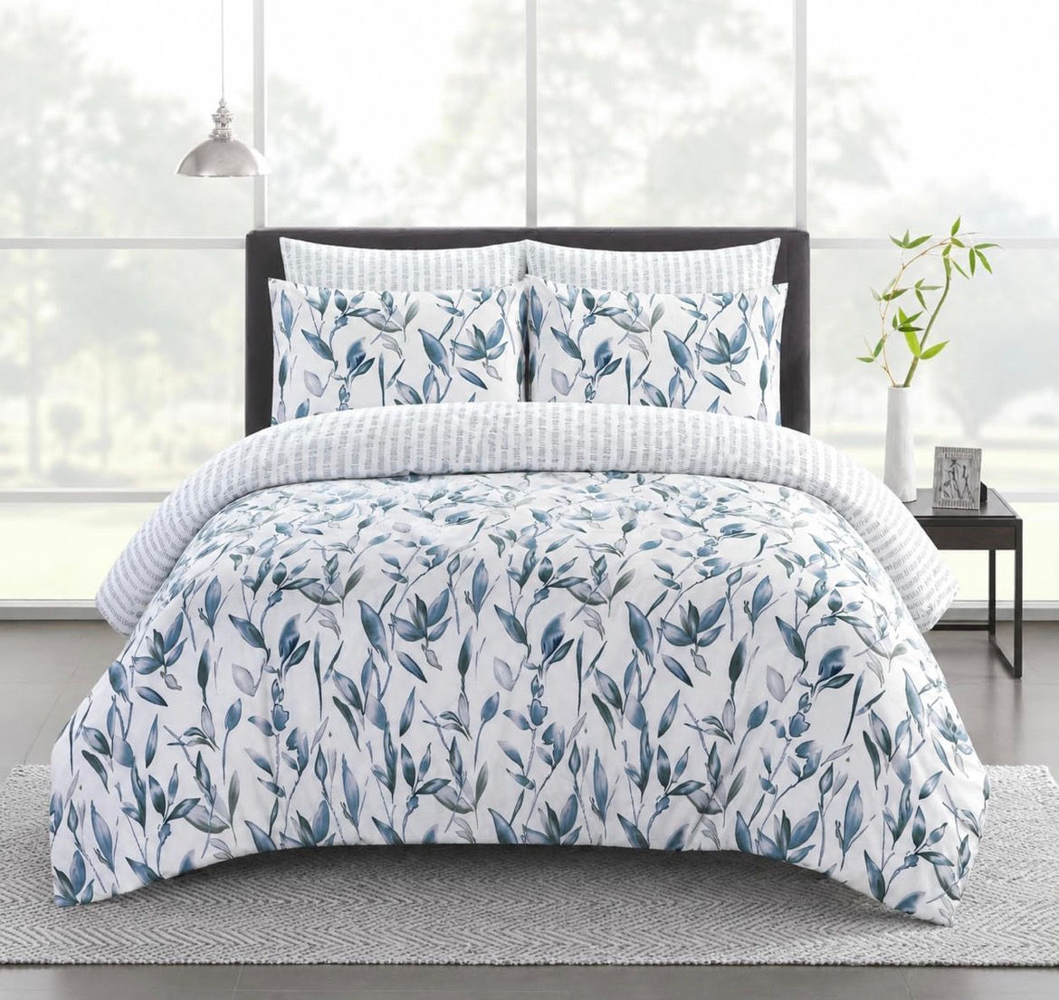 Luxurious Floral Brushed Microfibre Duvet Cover Set