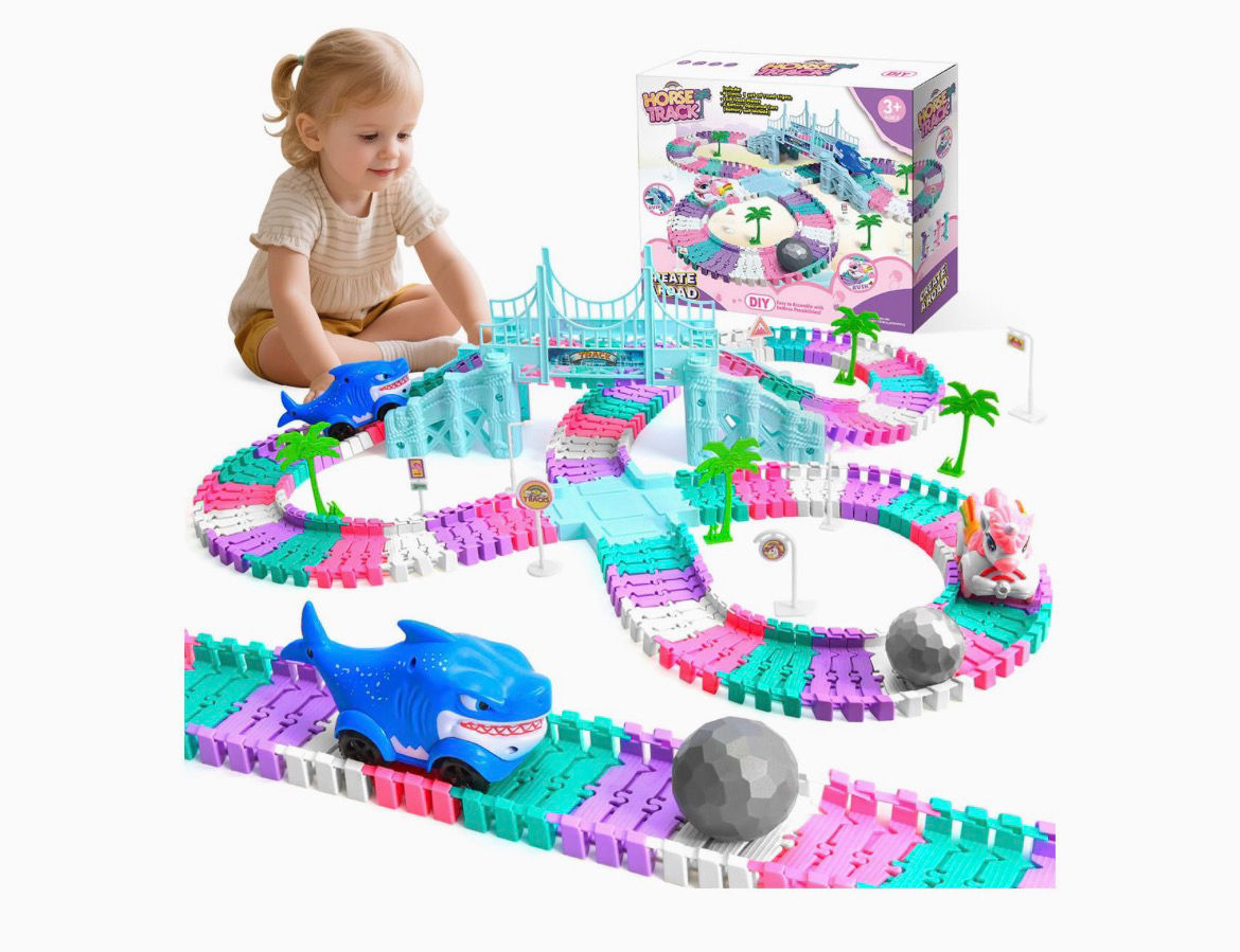 Unicorn Flexible Race Track Toy Set – 212 Pieces