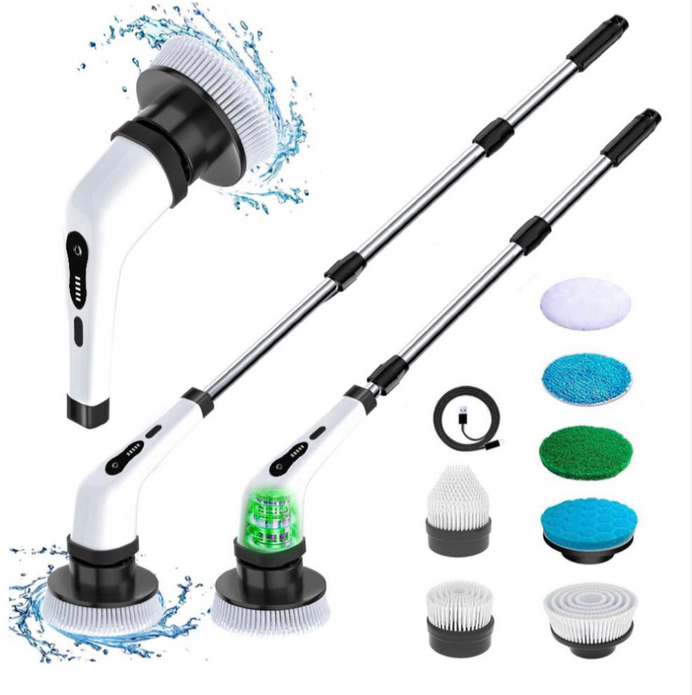 Cordless Electric Spin Scrubber with 9 Brush Heads for Bathroom Cleaning