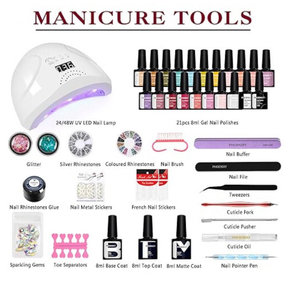 Thumbnail: Phoenixy Gel Nail Polish Starter Kit – 21 Colours, UV/LED Nail Lamp & Profession