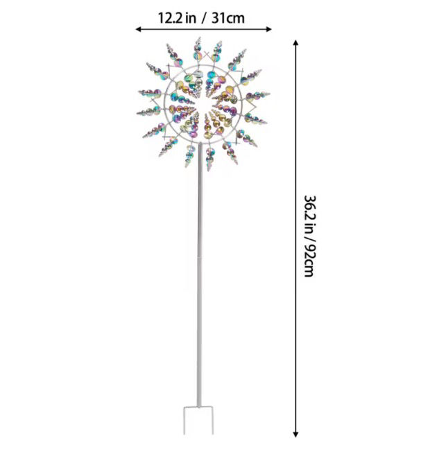 Thumbnail: Metal Garden Wind Spinner Ornament | Multicoloured or Golden 