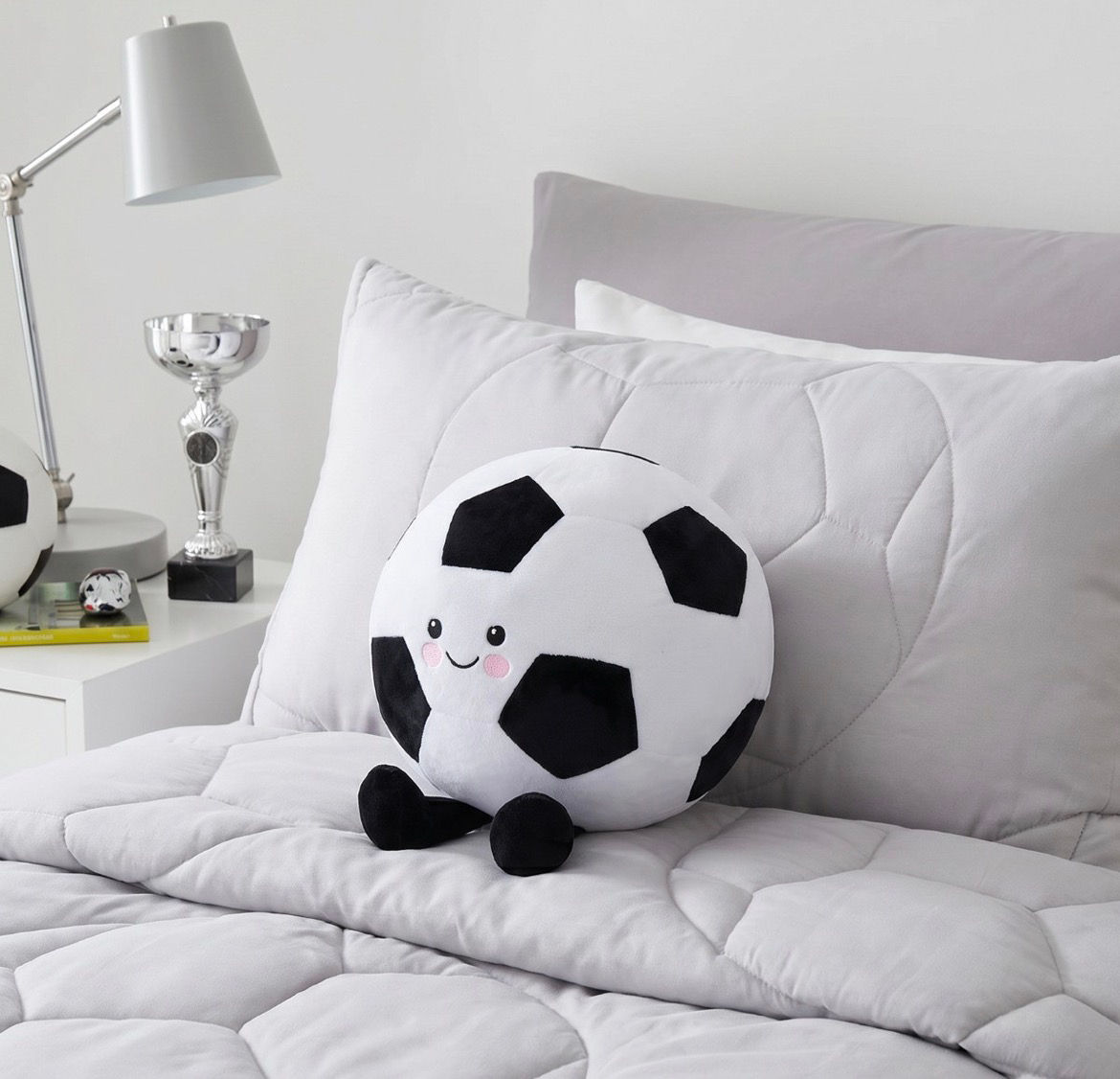 Football Shaped Cushion – Black/White