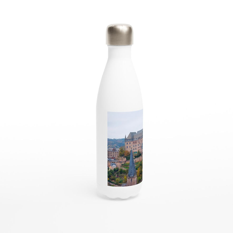Thumbnail: Marburg White Stainless Steel Water Bottle, Germany Travel Flask Gift