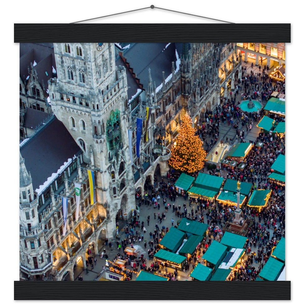 Marienplatz Christmas Market Poster with Hanger