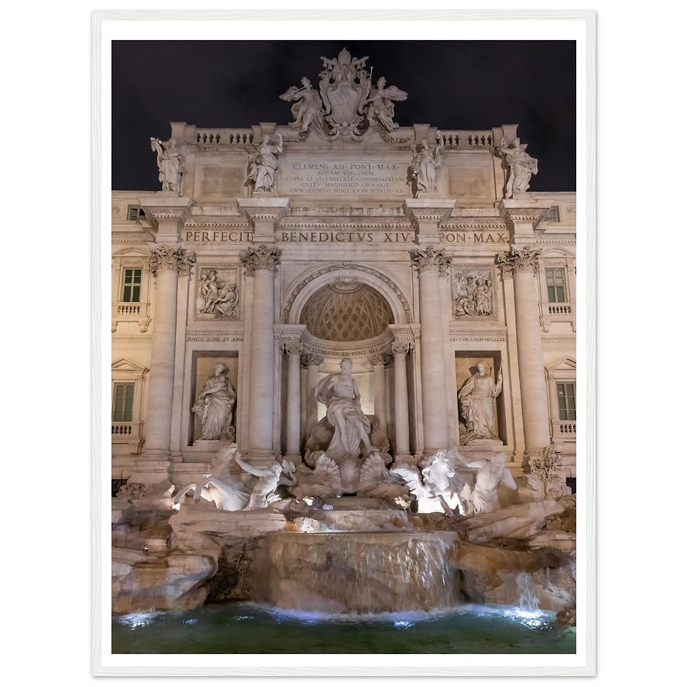 Thumbnail: Trevi Fountain at Night Vertical Poster. Rome Wall Art, Italy Travel Photography