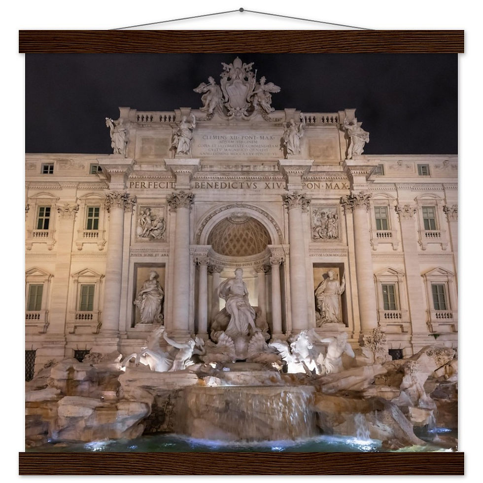 Thumbnail: Trevi Fountain in Rome Horizontal Poster with Hanger