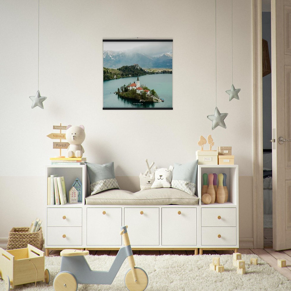 Thumbnail: Lake Bled Matte Paper Poster with Wooden Hanger