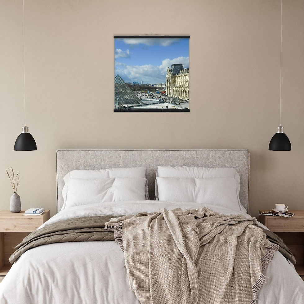 Louvre Museum Vertical Poster with Hanger