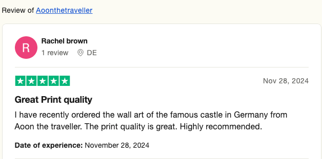 Review on Trustpilot