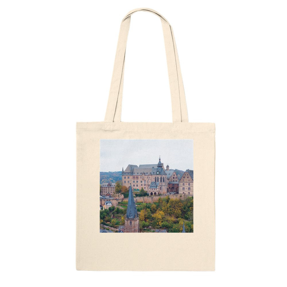 Marburg Premium Tote Bag, Germany Cotton Shopper, Historic City Travel Gift