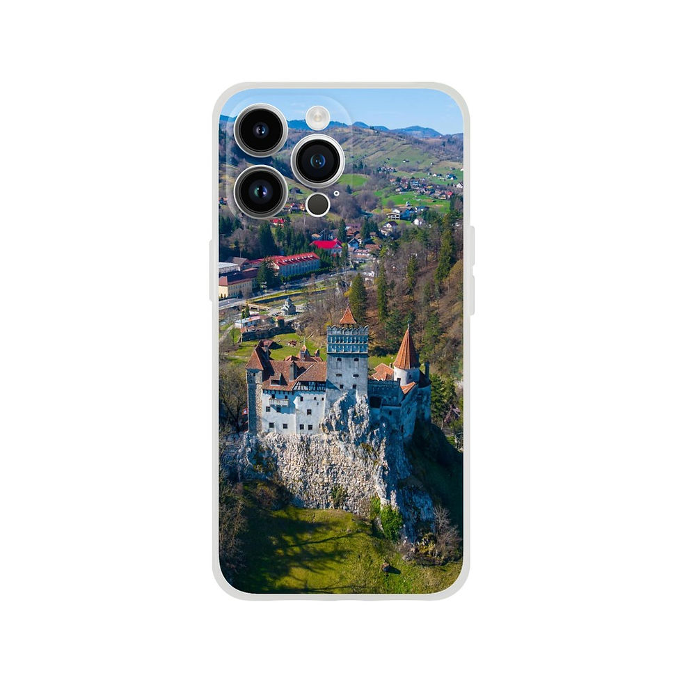 Bran Castle Flexi Phone Case, Romania Travel Cover, Castle Design Gift