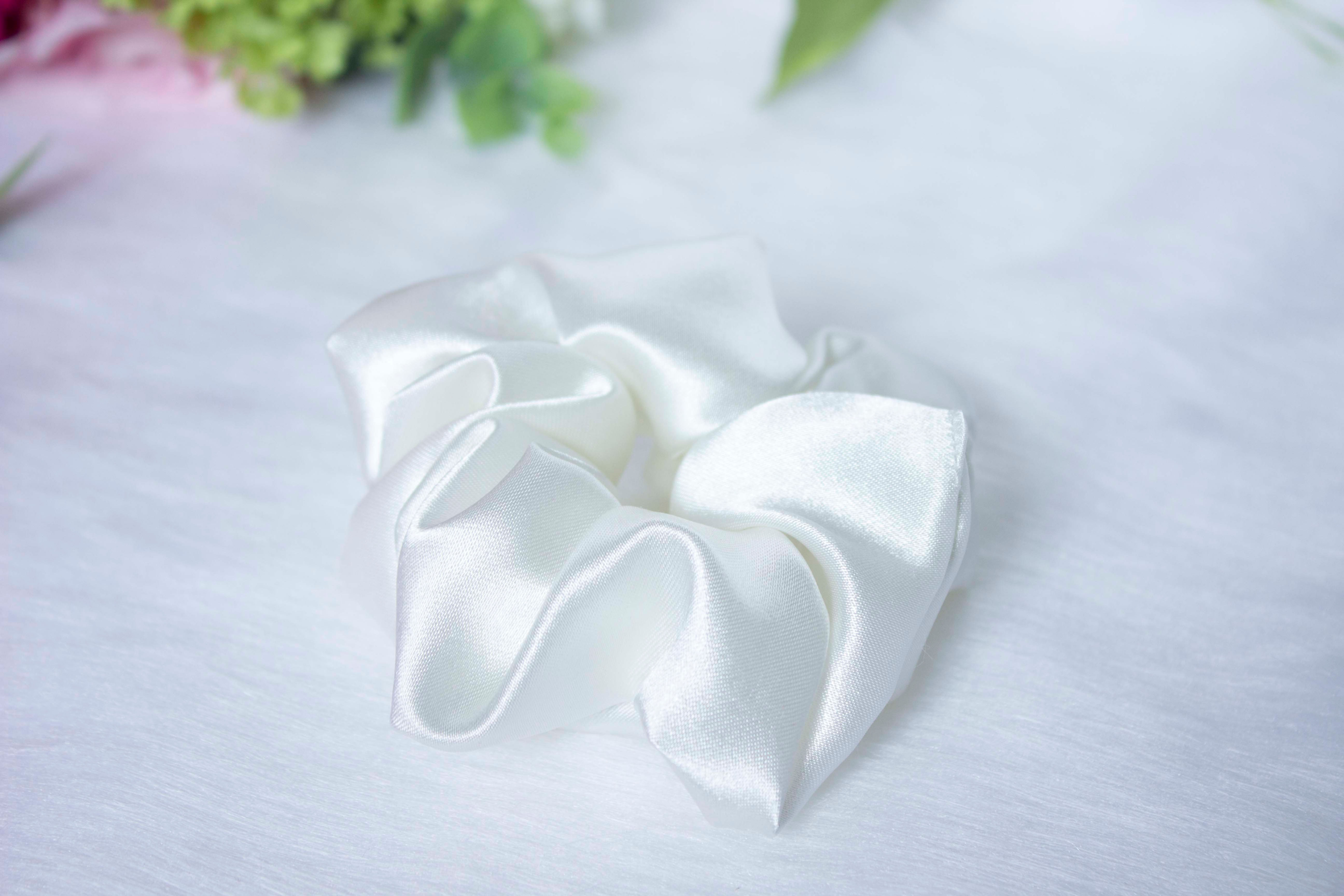 Pearl White Big Scrunchie