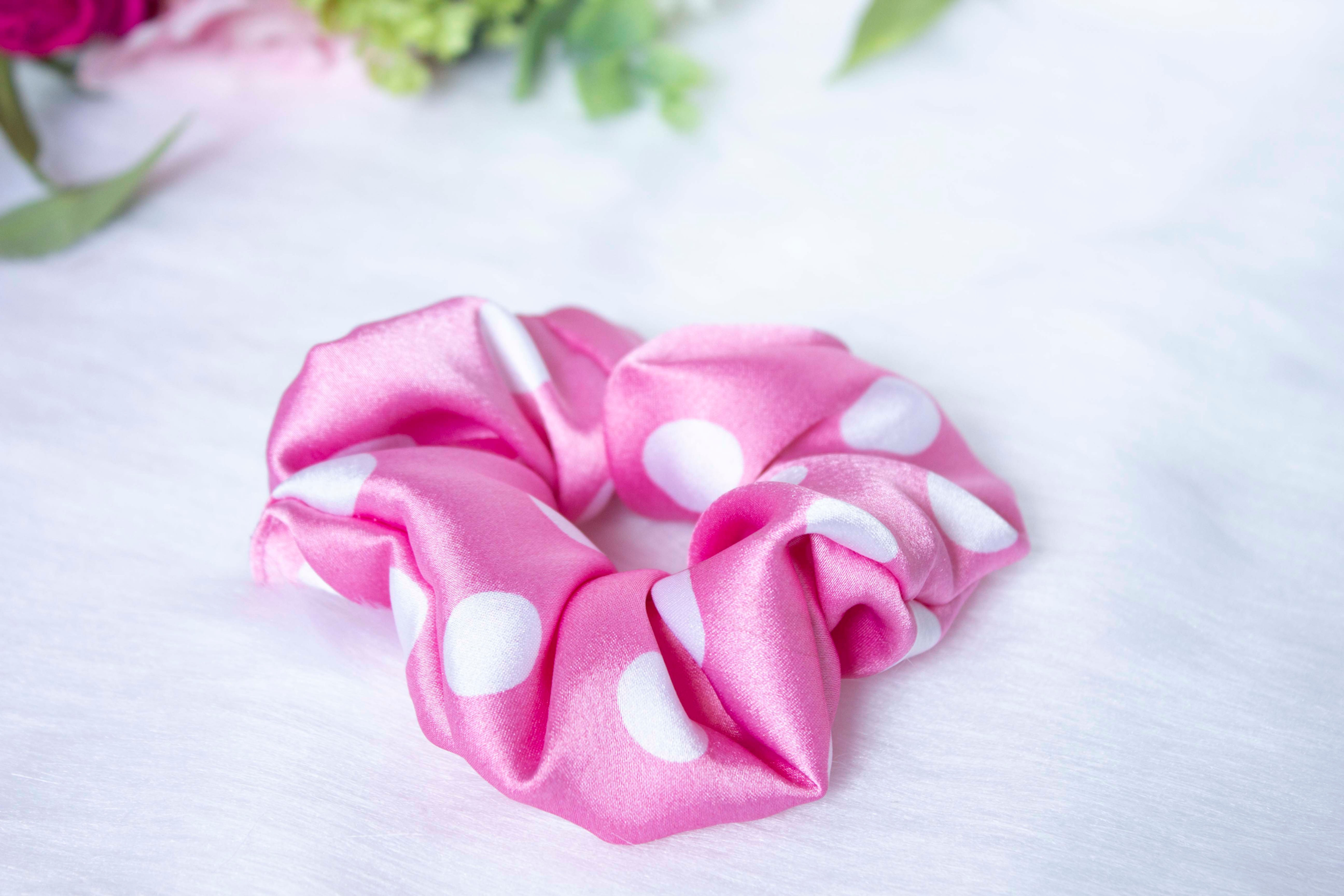 Frosty Pink Polka Big Scrunchie