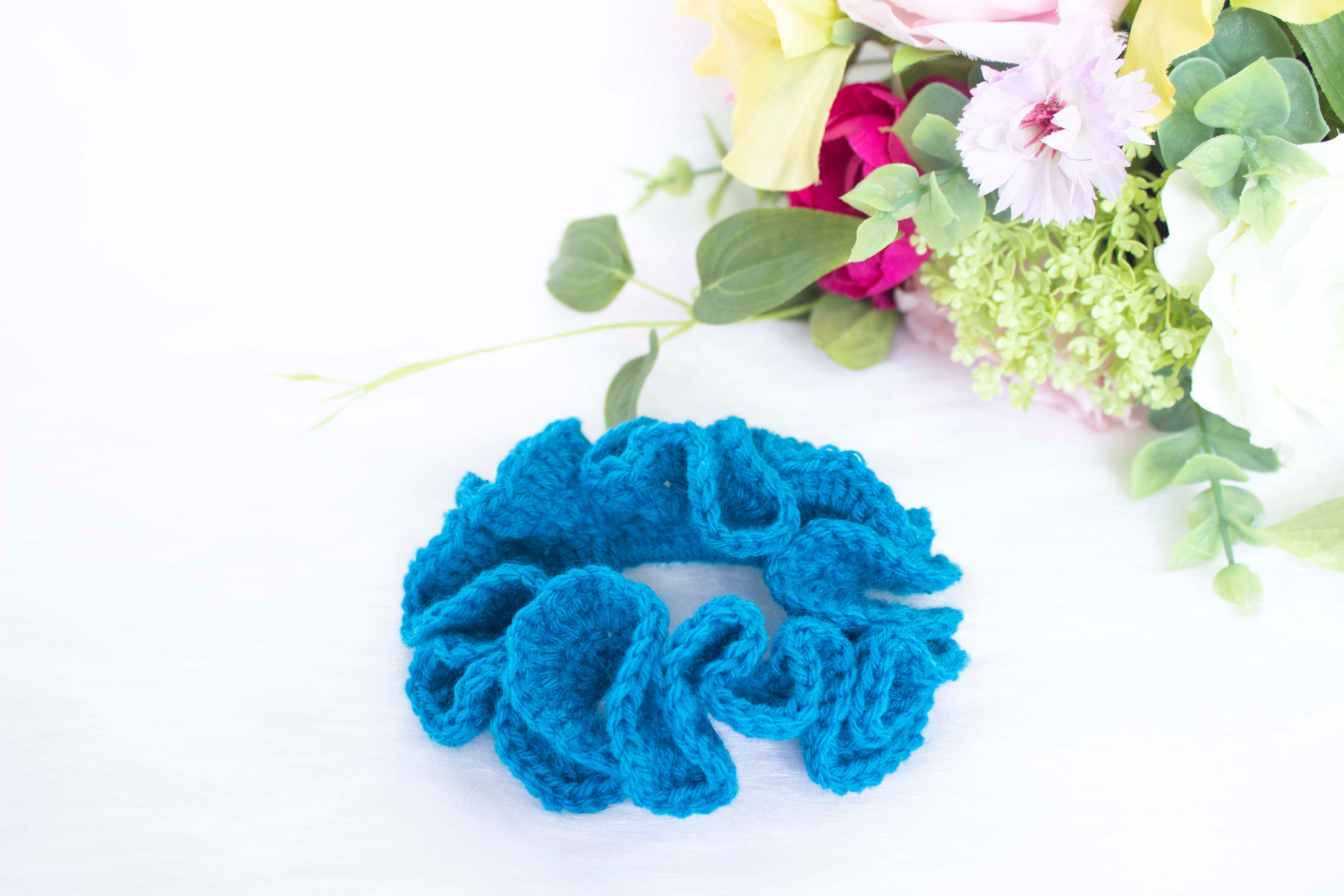 Azure Crochet Scrunchie