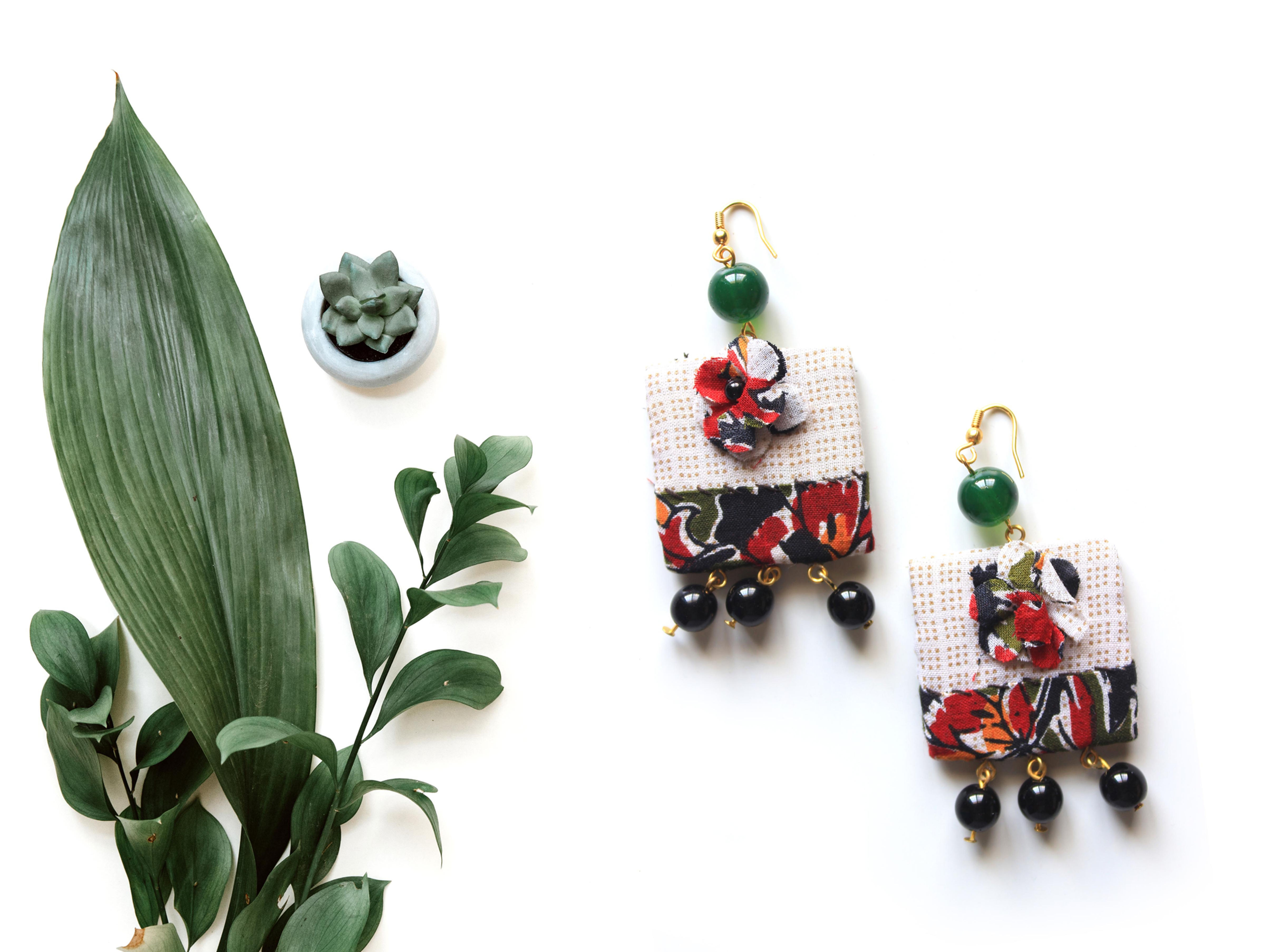 Malachite Square Earring