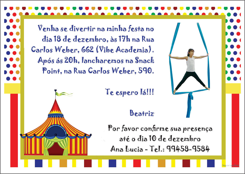 Convite - Ana Lucia Circo