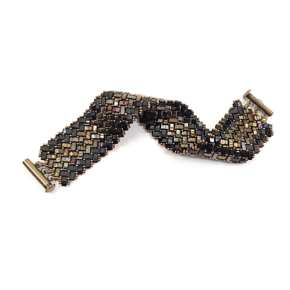 Thumbnail: Half Tila Herringbone in Jet and Coffee