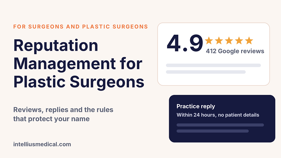 Reputation Management for Plastic Surgeons: Reviews, Replies and HIPAA Rules