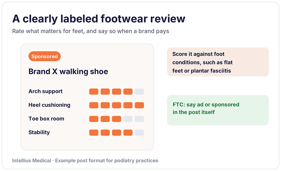 Podiatrist footwear review labeled sponsored
