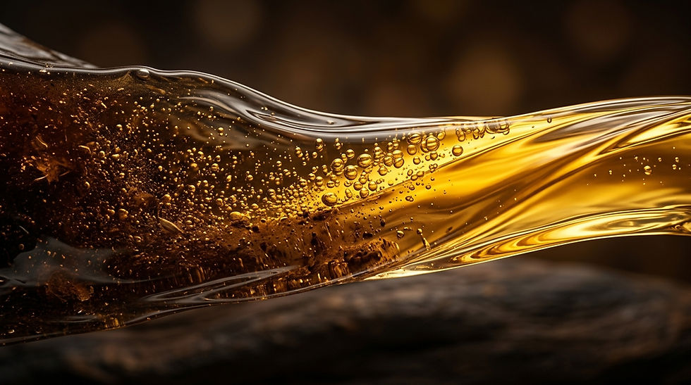 Liquid stream transitioning to oil