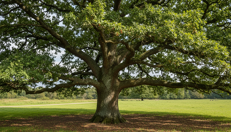 A mature oak tree in Oakland County showing a healthy, structurally balanced canopy managed under an estate maintenance plan.