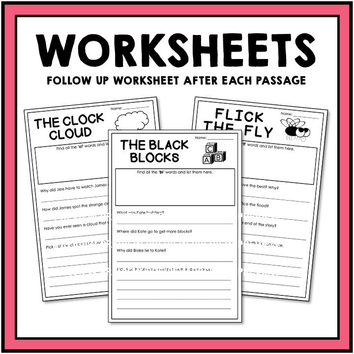 Thumbnail: Consonant Blends Reading Passages + Worksheets - Beginning Blends L R S T W N
