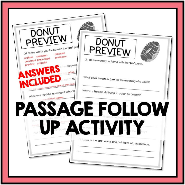 Thumbnail: PRE Prefix - Reading Passage + Worksheets + Word Sort + Poster / Anchor
