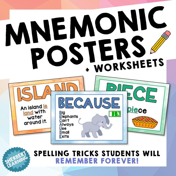 Spelling Tricks & Mnemonic Posters Displays - Spelling Common Words Strategies