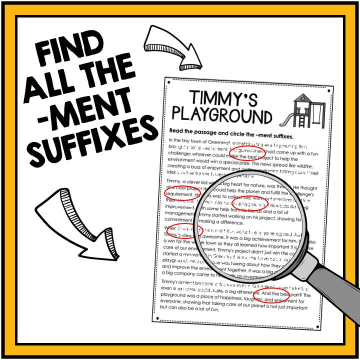 Thumbnail: -MENT Suffix - Reading Passages & Follow Up Activities - Suffixes Worksheets
