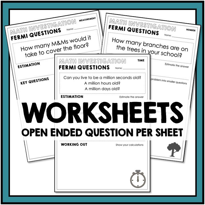 Open Ended Math - Fermi Questions + Problem Solving Worksheets ...