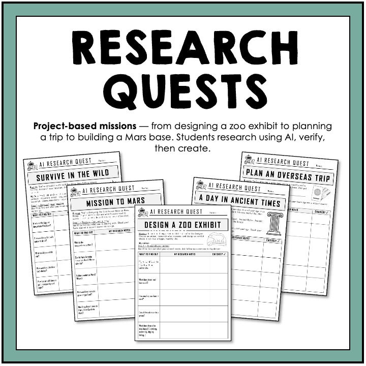 Thumbnail: Artificial Intelligence Research Skills - AI Activities and Worksheets