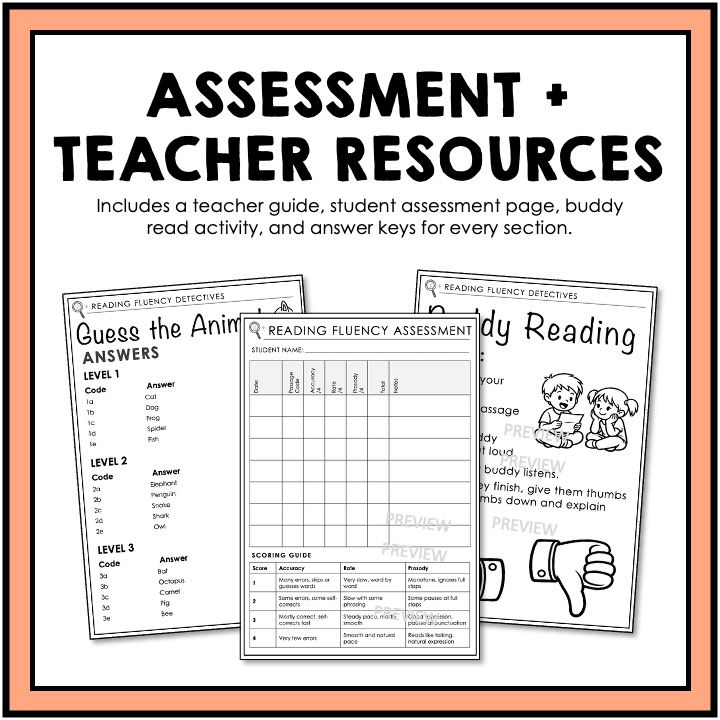 Thumbnail: eading Fluency Passages First Grade - Kindergarten - Mystery Reading Passages