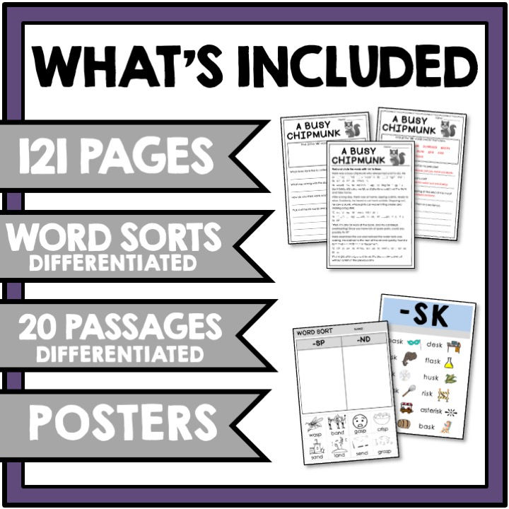 Thumbnail: Ending Blends Worksheets Final Blends Worksheets st sk sp nd nt nk mp rd ld lp