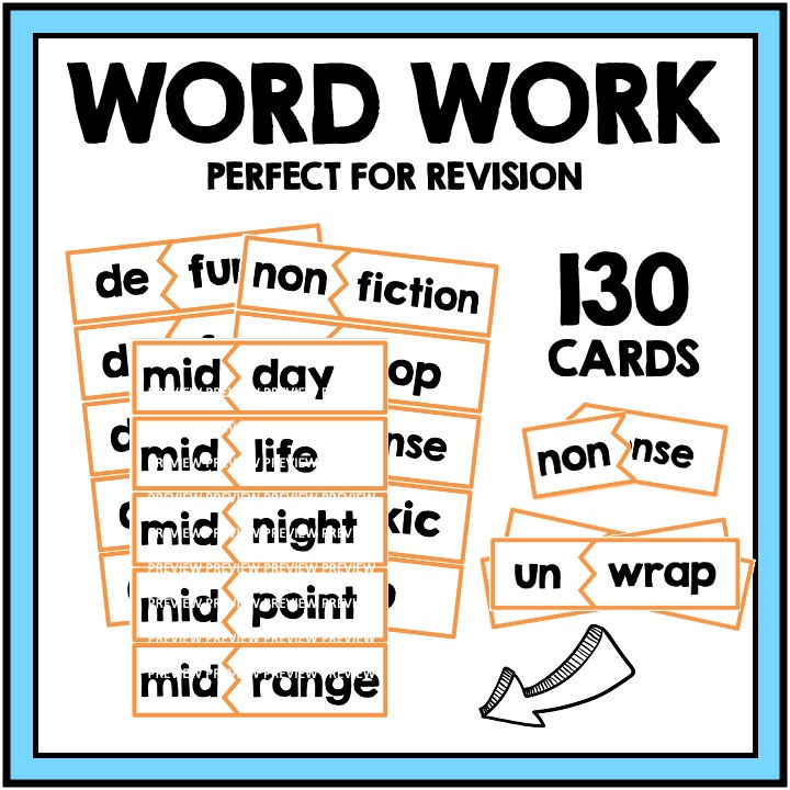 Thumbnail: Prefix Passages + Word Work - RE DIS OVER UN MIS OUT DE MID SUB NON IN PRE SUPER