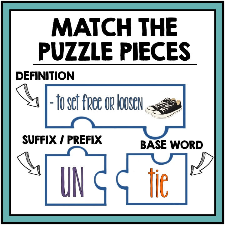Thumbnail: Prefixes and Suffixes Worksheets Matching Activities Prefix Suffix Game re un +