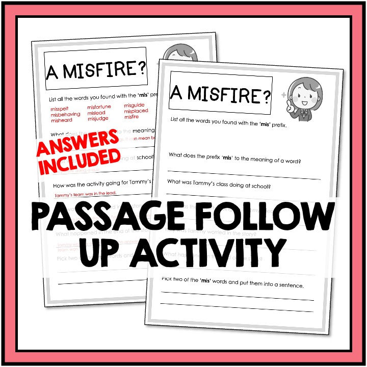 Thumbnail: MIS Prefix - Reading Passage + Worksheets + Word Sort + Poster / Anchor