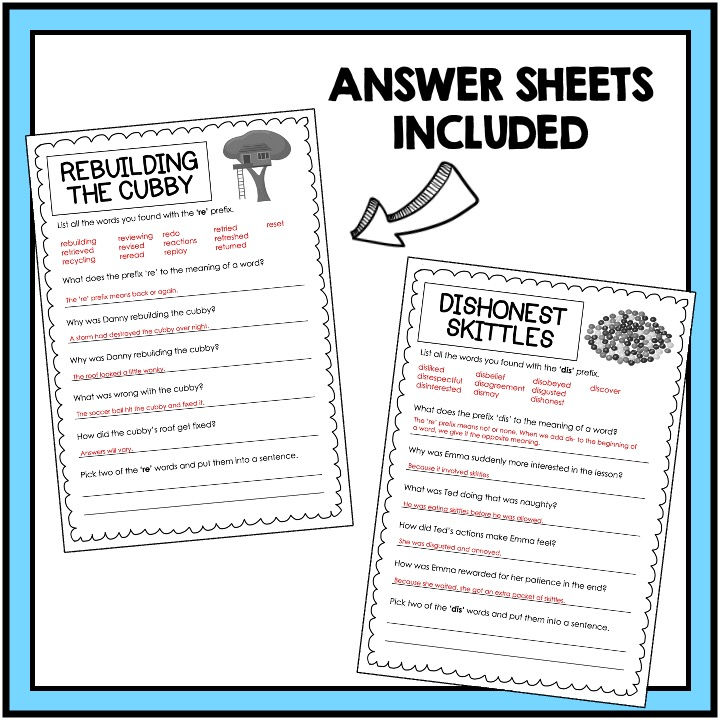 Thumbnail: Prefix Passages + Word Work - RE DIS OVER UN MIS OUT DE MID SUB NON IN PRE SUPER