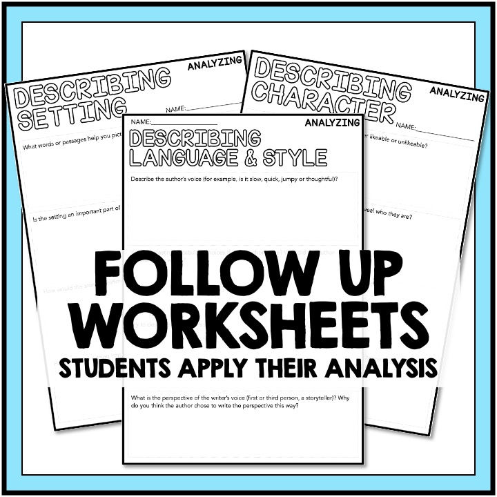 Thumbnail: Analyzing Language and Author's Purpose - Worksheets - Setting Character Style